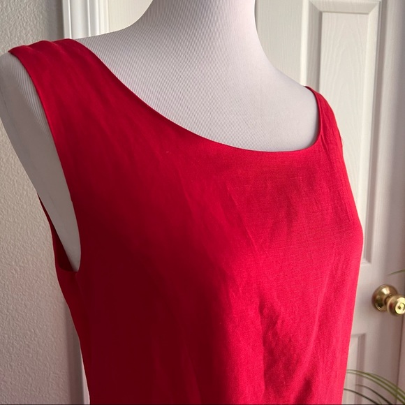 Lennie for Nina Leonard Red Linen Blend Dress - Picture 2 of 4